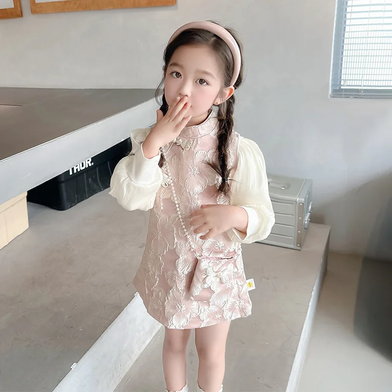 Girls Set Spring and Autumn 2025 New Autumn Fashion Dress Autumn Two Piece Set