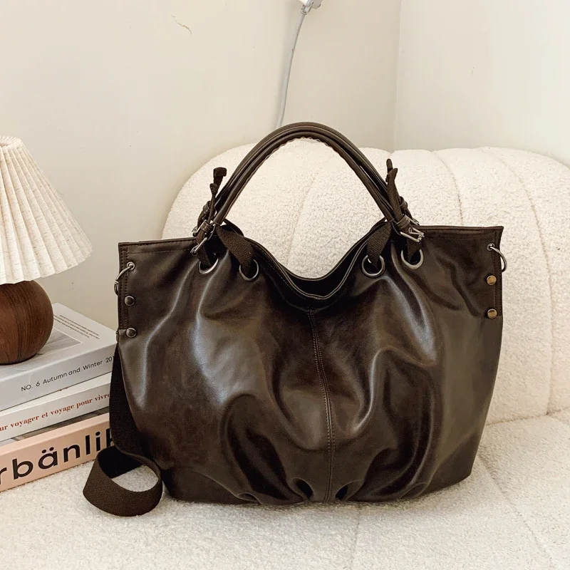 سوبر كول سعة كبيرة لامعة بولي PU حقائب اليد الصلبة سستة تخفيف بسيط موضة حقائب كتف متعددة الاستخدامات للنساء 2026 رائجة البيع #3