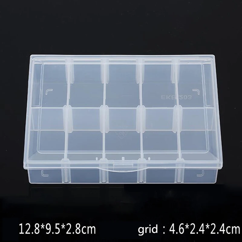 Adjustable 10 Grids Compartment Plastic Storage Box Jewelry Earring Bead Screw Holder Case Display Organizer Container