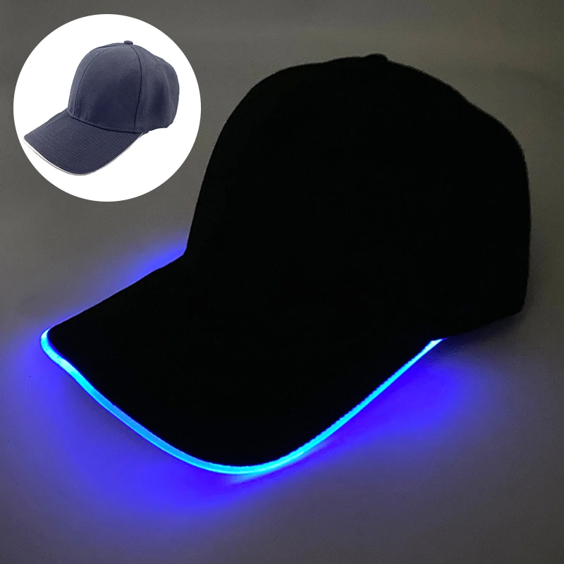 

Hot LED Light Up Baseball Cap Neon Colorful Glowing Adjustable Sun Hats For Women Men Night Running Caps Travel Supplies