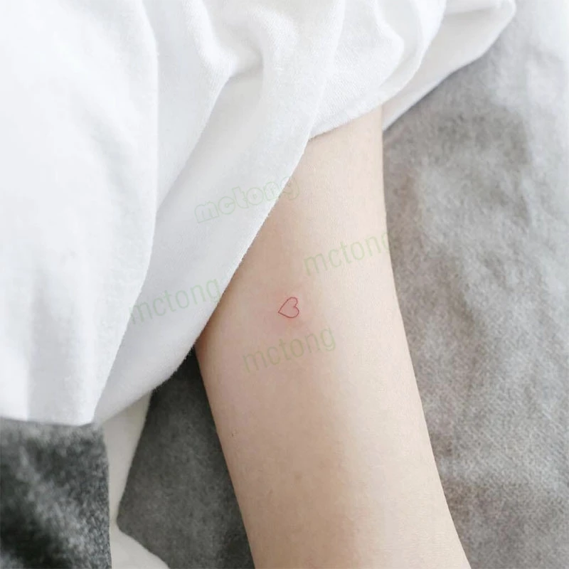 Temporar Tattoo Sticker Red Cute Heart Moon Sun Flower Animal Waterproof Art Water Transfer Fake Tatoo Flash Tatto for Men Women