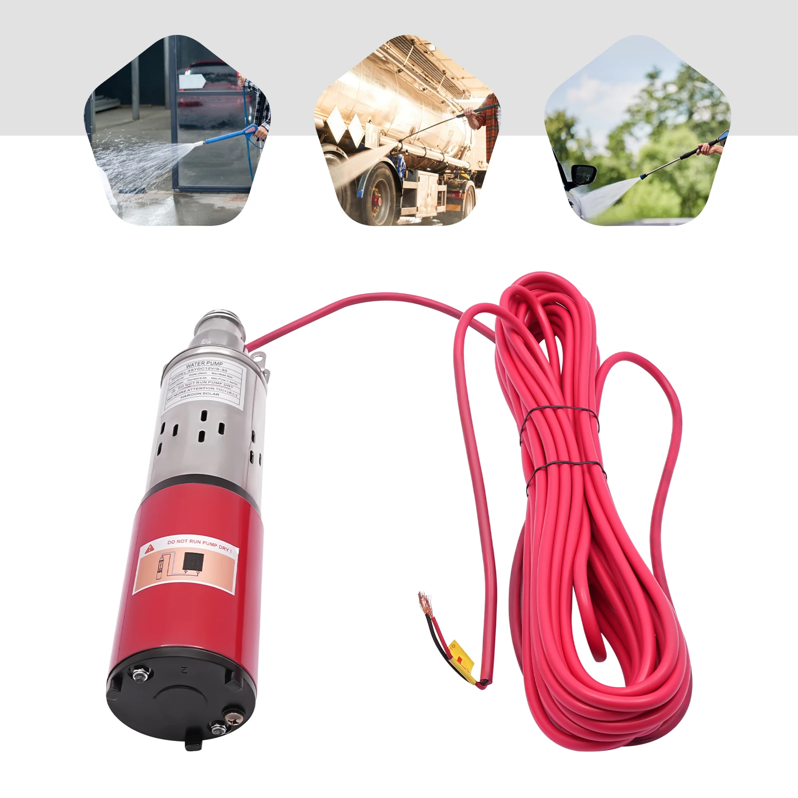 

180W 12V Stainless Steel Submersible Pump - 1.5m³/h Flow for Deep Well Water Extraction