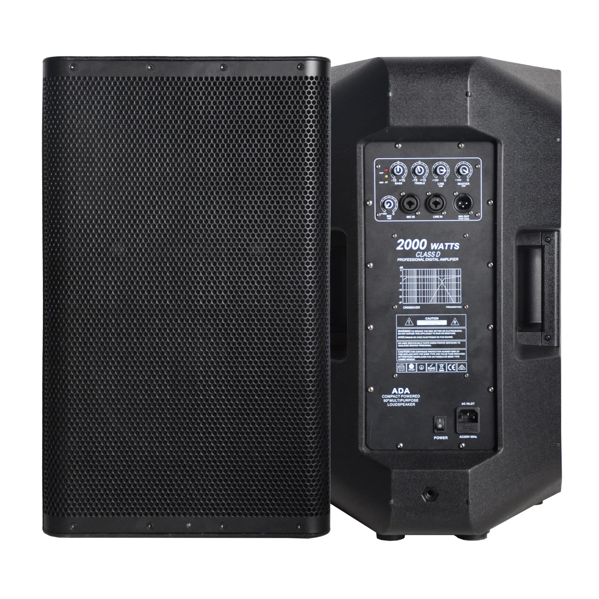 Accuracy Pro Audio CAU12ADA 500W 12 Inch Speakers Professional Audio Digital Party DJ Karaoke Sound Home Active Powered Speaker