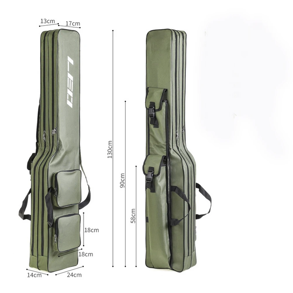 

1.3 Meters Fishing Rod Bag Large Capacity Double Layer Storage Pouch Lightweight Polyester Outdoor Shoulder for Fishing