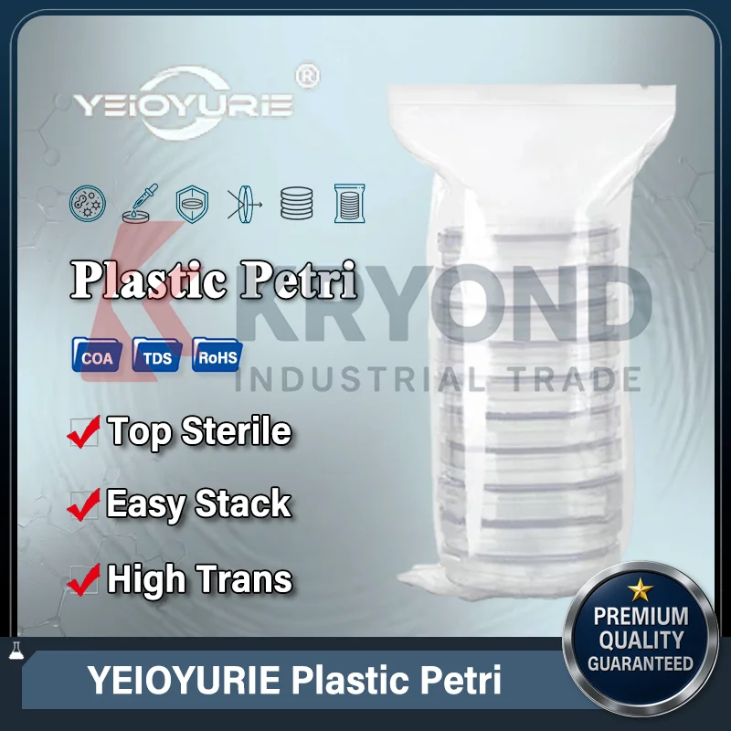

YEIOYURIE Plastic Petri Dishes Disposable Clear Round Square Lab Research Sample Culture Plates Laboratory Supply Use 10PCS Pk
