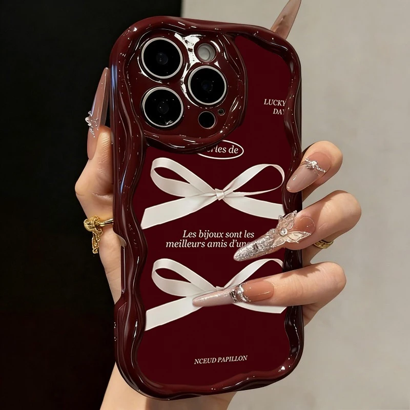 

Vintage INS Bow Design Phone case For iPhone 17 17e 16 16e 15 14 13 12 11 Pro Max Cases Cute Shockproof Cover For iPhone 16 Plus