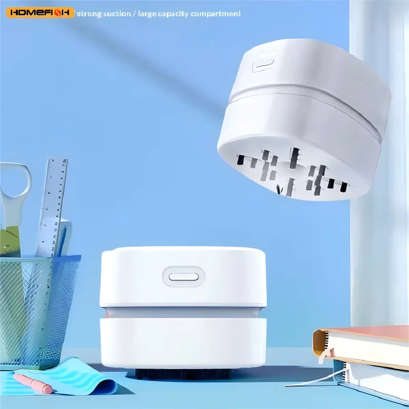 HOMEFISH 2025 Handheld Desktop Vacuum Cleaner High Suction Portable Car Pencil Cleaner for Students New Model