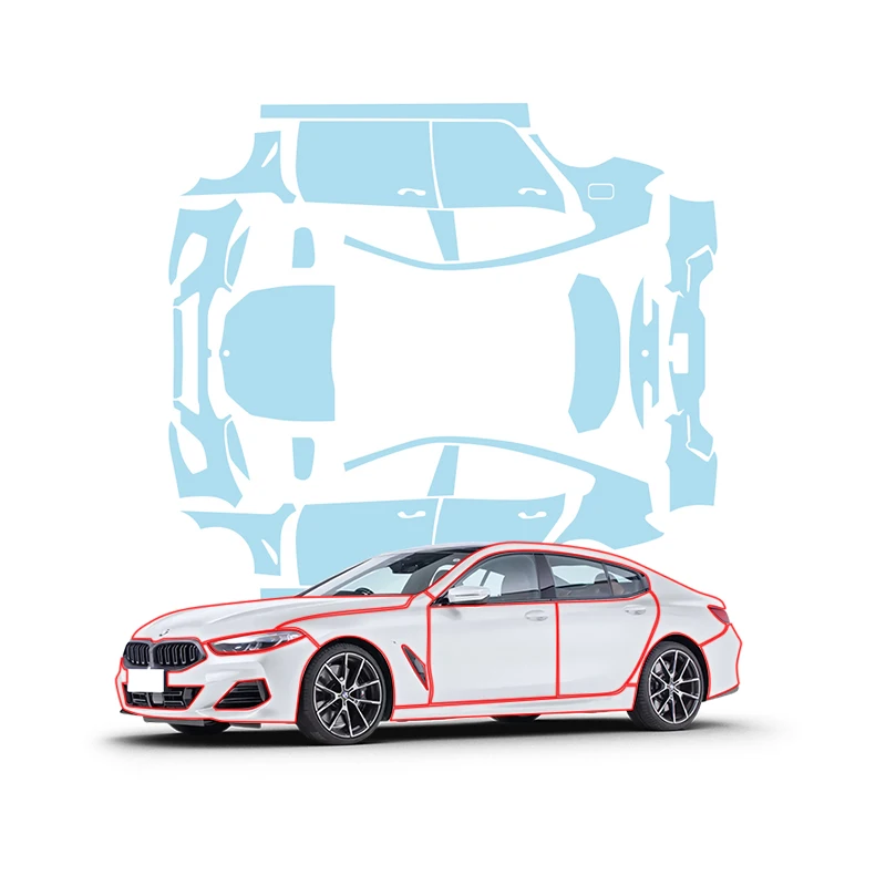 

Подходит для BMW 8-й серии, невидимая автомобильная краска, импортная матовая прозрачная защитная пленка из ТПУ, обертка для кузова