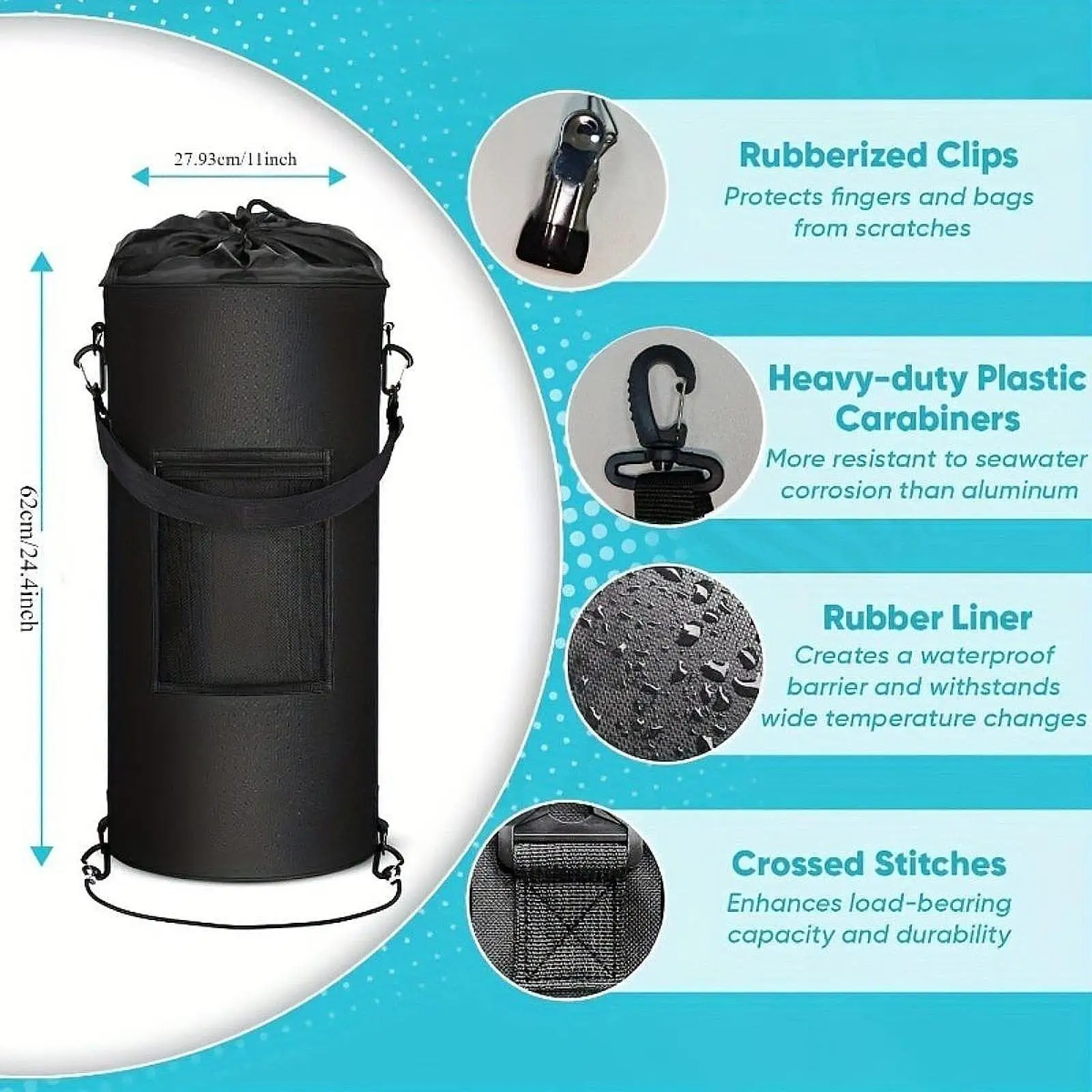 Портативный мешок для мусора для морских лодок, износостойкий, легко устанавливаемый, многофункциональный, легкий для песочной штанги, ведро для рыбалки на каяке