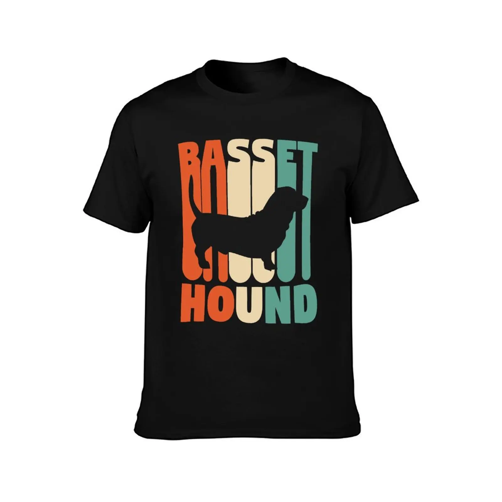 Vintage Basset Hound T-Shirt Comfortable Workout Short Sleeve Shirt T-Shirt