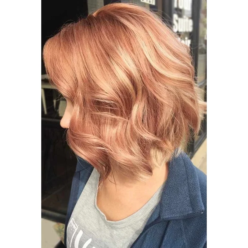 Short Strawberry Blond with Blonde Mix Wigs 100% Human Hair Lace Front Wigs