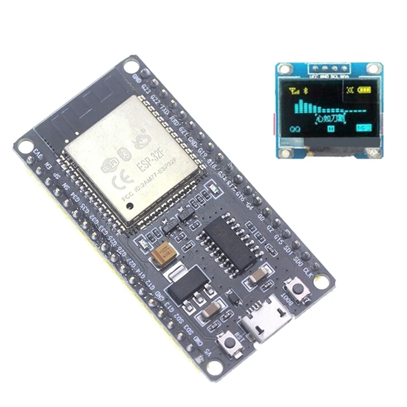 ESP32F modul CH340 Driver nirkabel Wifi papan pengembangan Bluetooth papan pengembangan dengan layar OLED LCD 0.96 inci