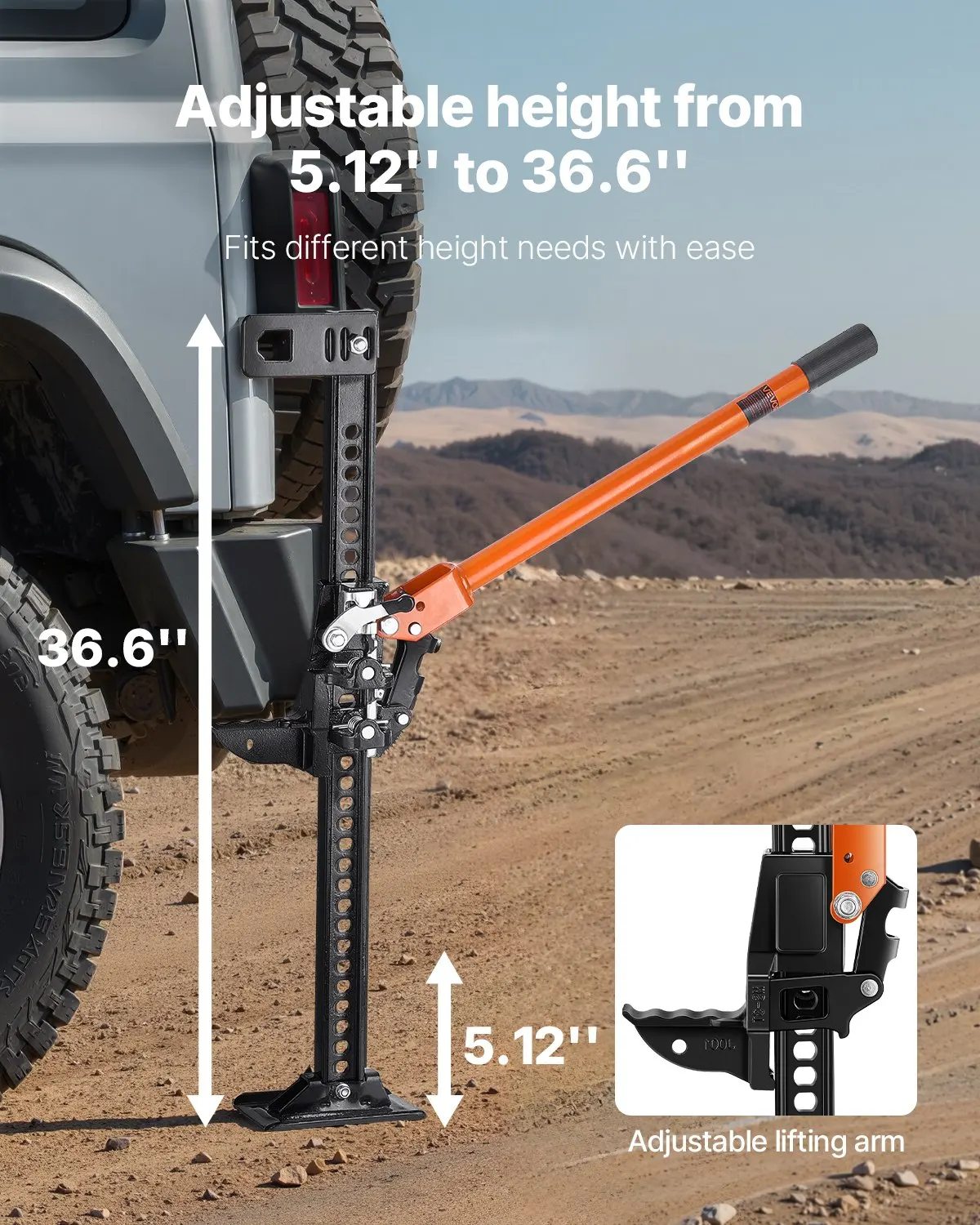 

Farm Jack, 42" Utility High Lift Farm Jack, 3.18 Ton (7,000 Lbs) Capacity Ratcheting Off Road Utility Jacks, Heavy-Duty Lift Jacks With 5.12"-36.6" Lifting Range For Tractor, Truck, SUV