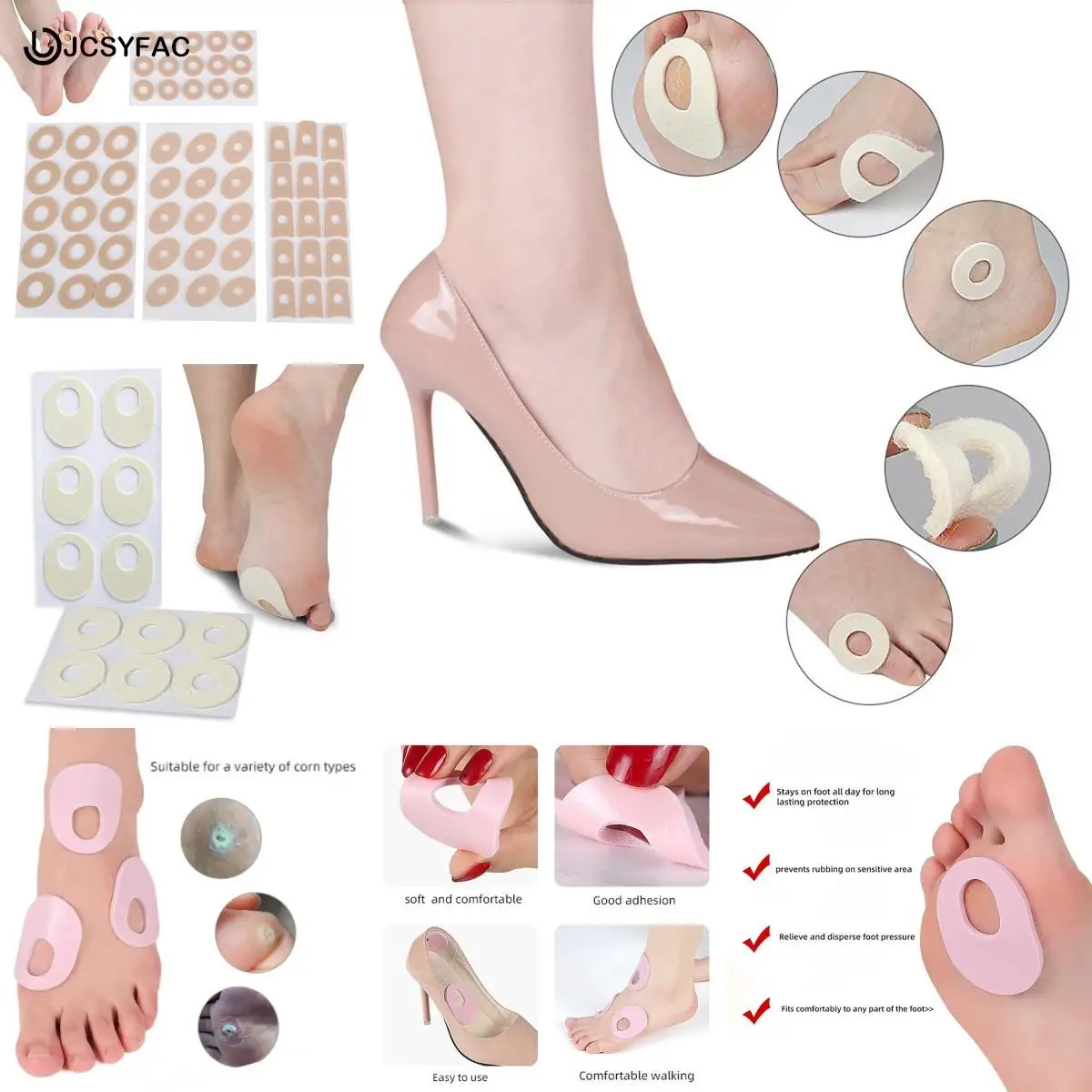 

11 Types 1Sheet Callus Cushions Shoes Heel Pad Foam Gel Round Toe Foot Corn Bunion Protectors Pads