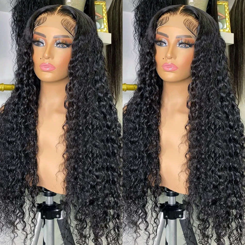 30 32 inches Deep Wave Frontal Wig 13x6 Lace Front Human Hair Wig For Women Deep Curly Wig Glueless Clousre Wig Pre Plucked