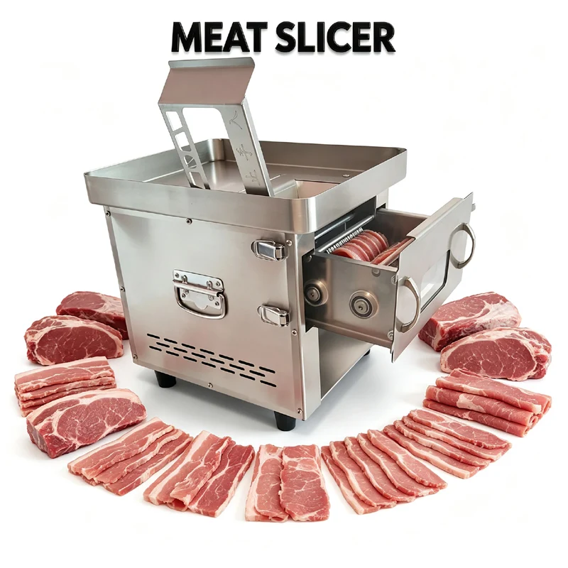 Small Restaurant Fresh Meat Slicer 850w Fast Meat Cutting Machine