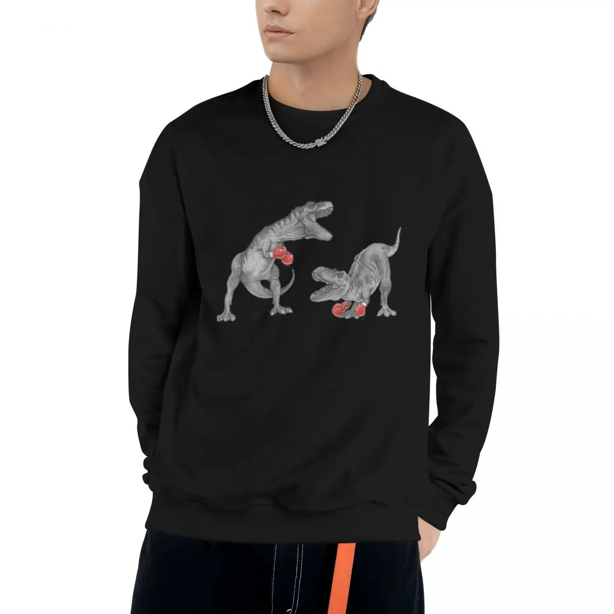 

T-REX BOXING Classic Racerback Casual Sweatshirts Men Women Cotton Basic Hoodies Pullover Hiphop