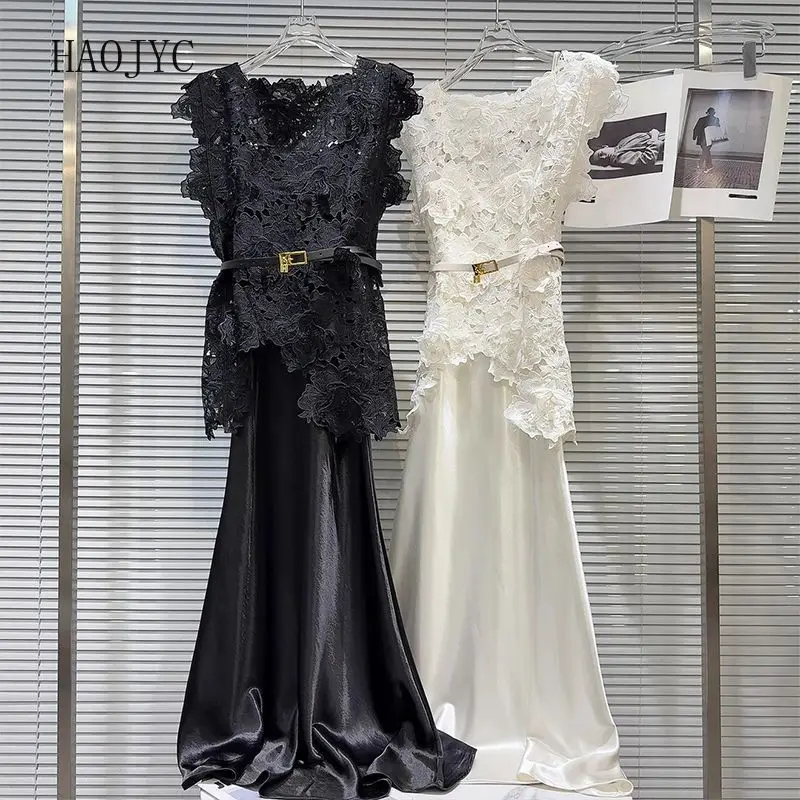 

hook-up hollow vest lace blouse women's summer high-end sense stacked sleeveless top crop top women