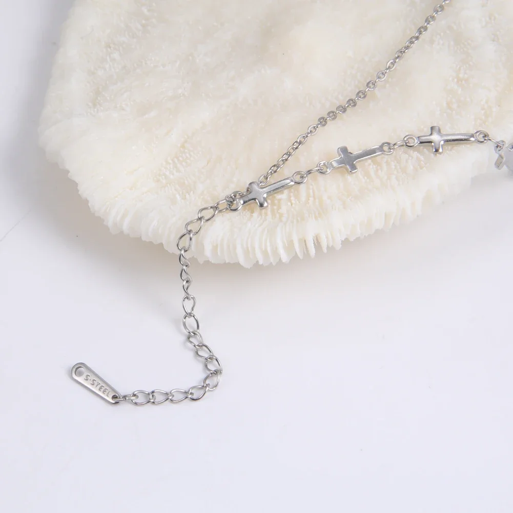 Skyrim Fuß kette von Frauen Männer Silber Farbe vier blättriges Kleeblatt Edelstahl Fußkettchen einfache Perlen Modeschmuck Accessoires neu – Detail 8