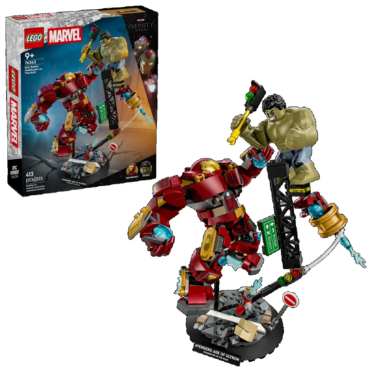 LEGO ®   Bataille épique Marvel : Hulkbuster contre. Le Hulk (76343) Ensemble de construction pour garçons et filles à partir de 9 ans, 413 pièces