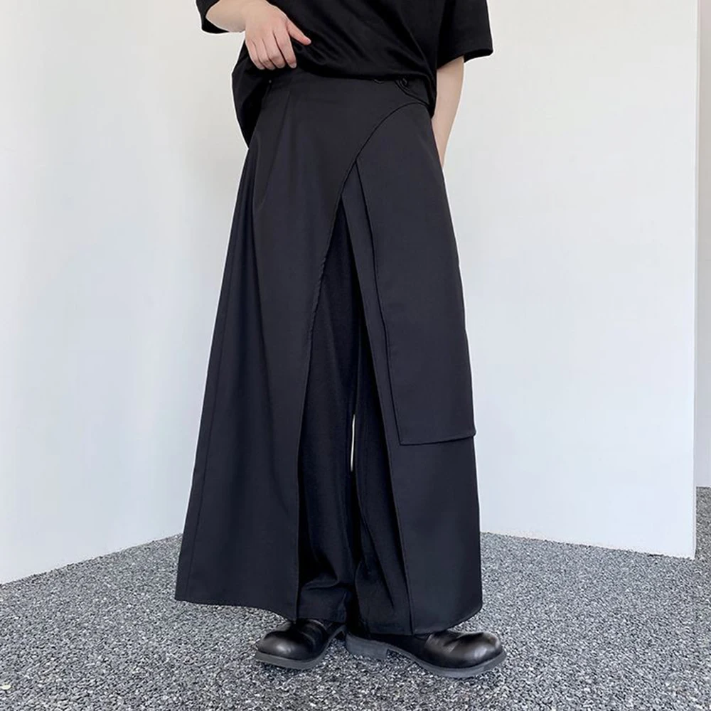 

Summer New Men's Multi-Layer Solid Color Skirt Pants Retro Fashion Trend Street Loose Casual Breathable Niche Men's Bottoms