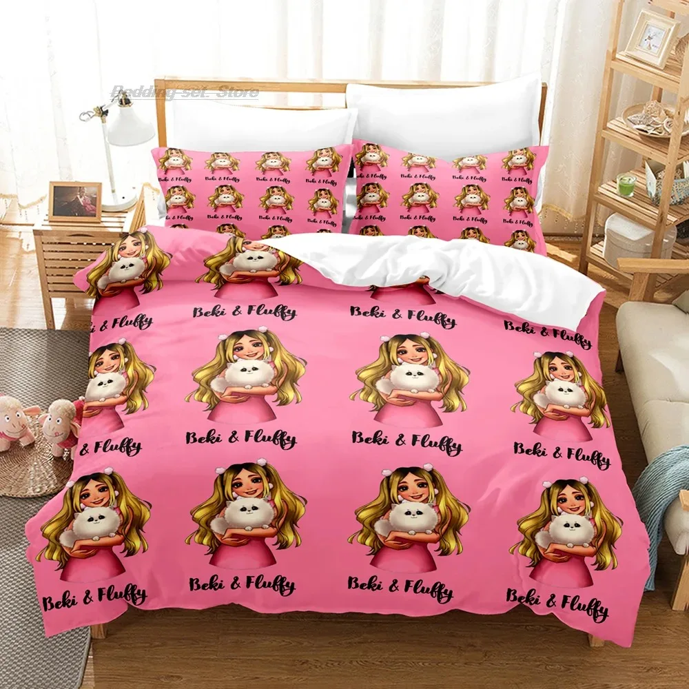 Rebekah Wing Merch Beki & Fluffy Bedding Set Single Twin Full Queen King Size Bed Set Aldult Kid Bedroom Duvetcover Sets 3D