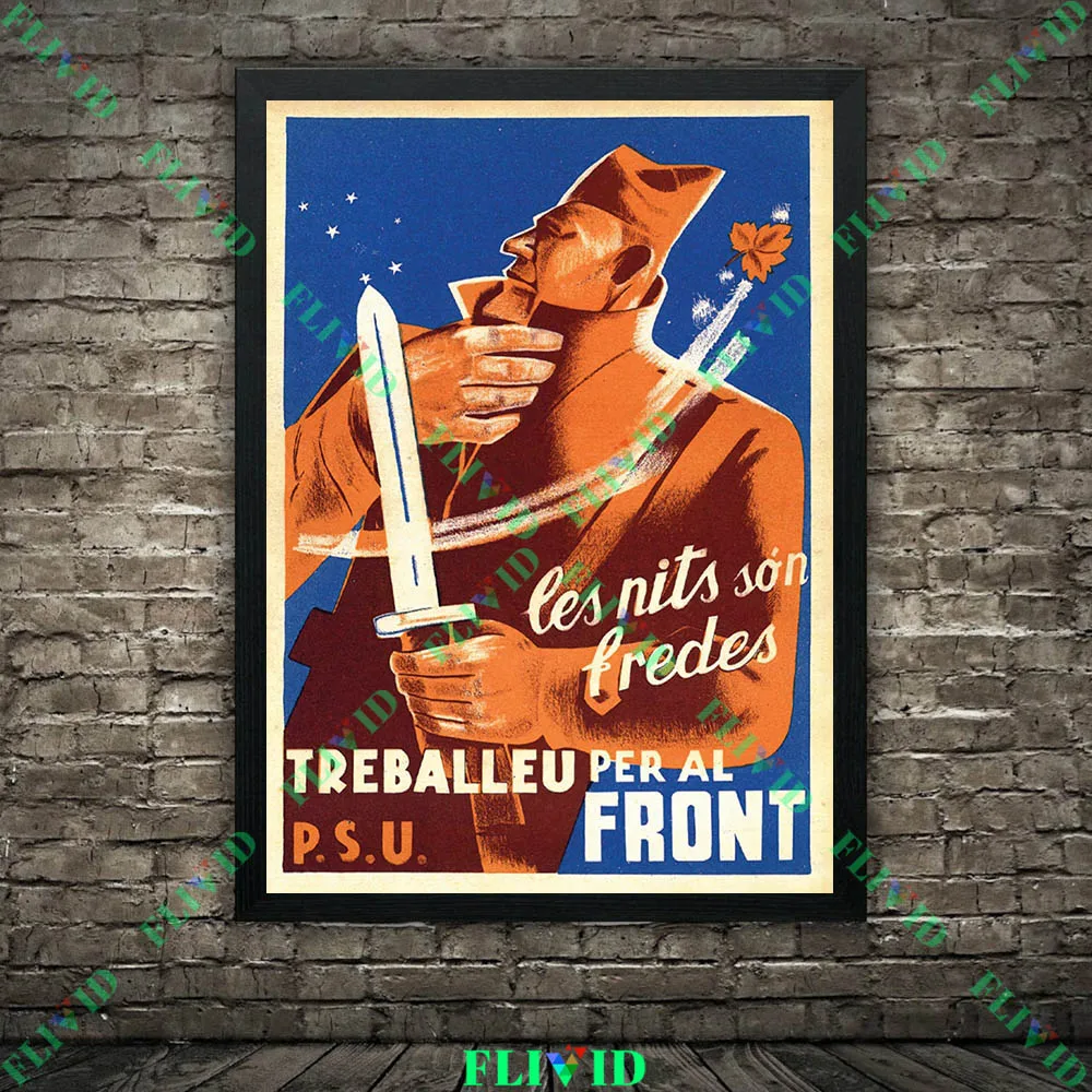 Spanish Civil War Poster,CNT Sailor Hero Propaganda Art Print,Republican Militia Wall Art,Historical Spanish Home Decor Unframed - view 4