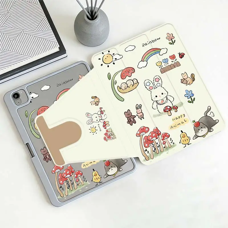 Multi-Angle 360° Rotate Acrylic Cover For IPad Mini6 8.3 Pro 10.5 Pro11 iPad A16 2025 11 Air11/13 iPad 10.2 7/8/9 4/5 10.9 10th