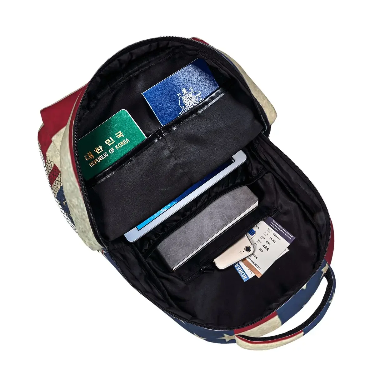 الولايات المتحدة الأمريكية العلم الأمريكي على ظهره رائجة البيع Daypack سعة كبيرة للأطفال BookBag حقيبة مدرسية حقائب الكتف للرجال والنساء