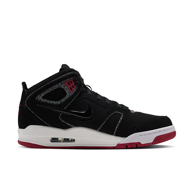 Nike Authentic AIR FLIGHT FALCON 397204‑061 Mid Top Basketball Shoes Men Black White Red Retro Sneakers
