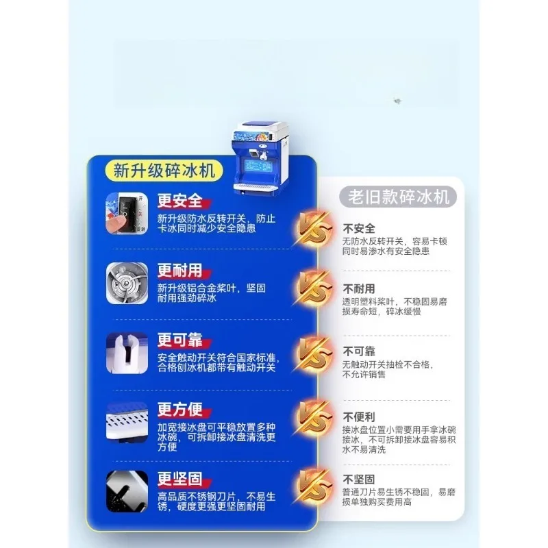 High‑Power Automatic Ice Shaving Equipment, Commercial Snow‑Ice Crusher for Beverage Shop Smoothie & Ice‑Porridge Processing