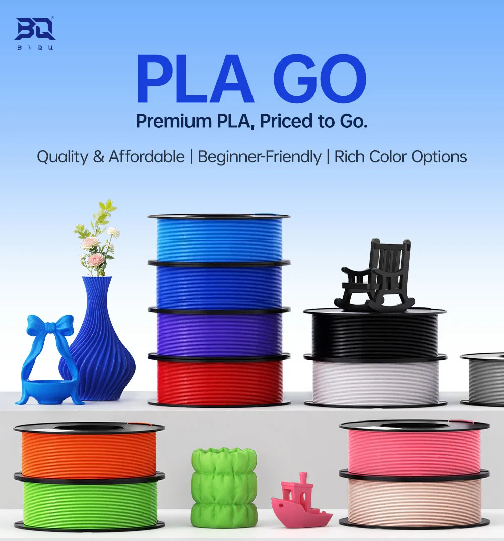 BIQU PLA GO Multicolor PLA Filament 1.75mm 1kg/Roll Plastic Carbon Fiber Consumables 3D Printing Wire Material Accessories