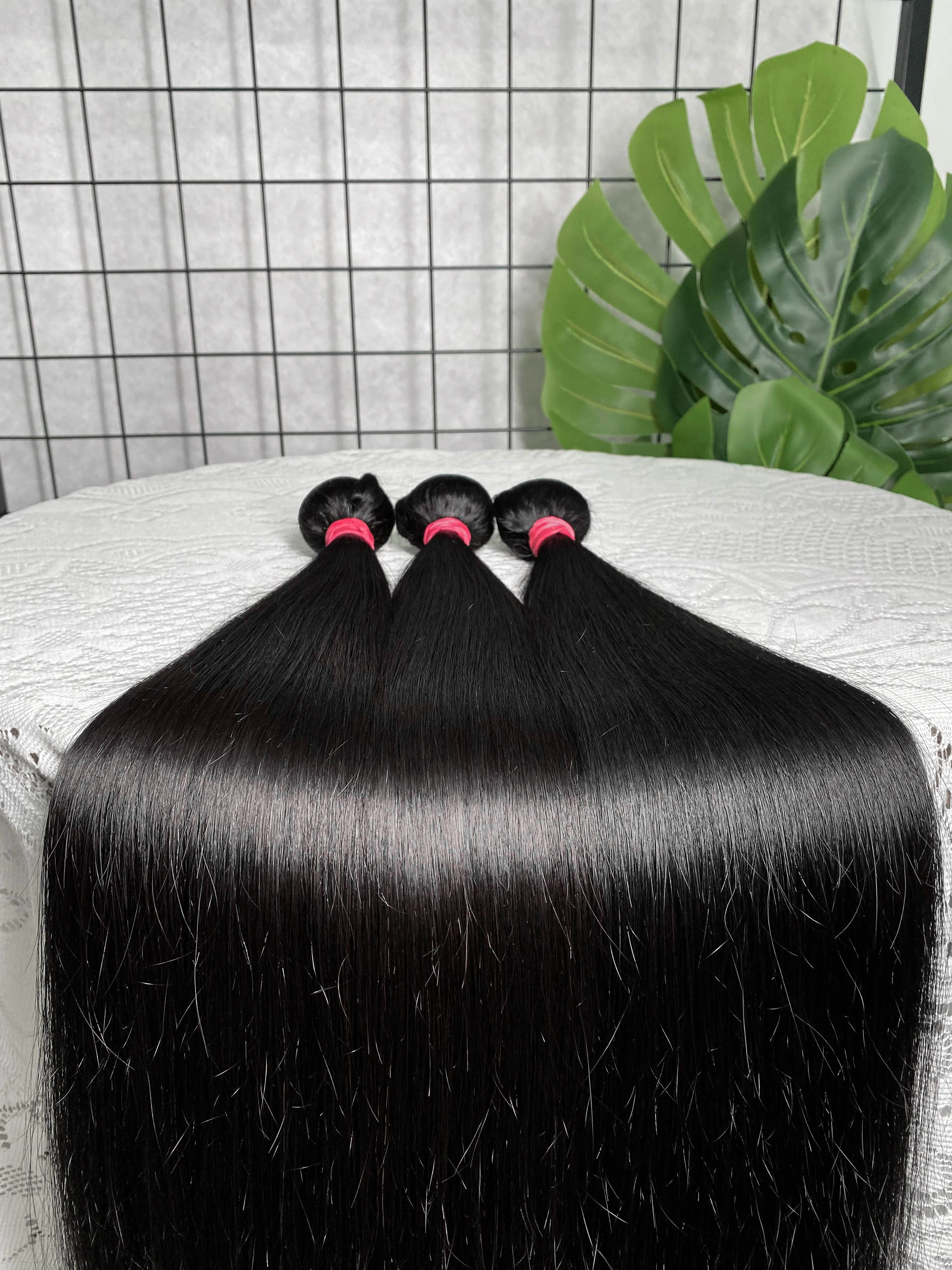 

Бразильские прямые волосы из натурального человеческого волоса, 3-4 пучка, необработанные, натуральные, цвет 30-32 дюйма, для женщин.