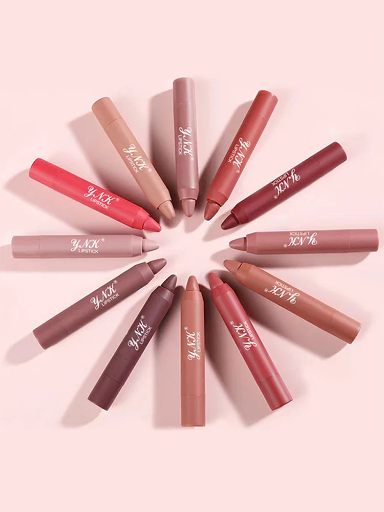 12colors Velvet Sexy Matte Lip Gloss Pencil Waterproof Long Lasting Red Nude Lip Stick Non-stick Cup Lip Tint Pen Cosmetic