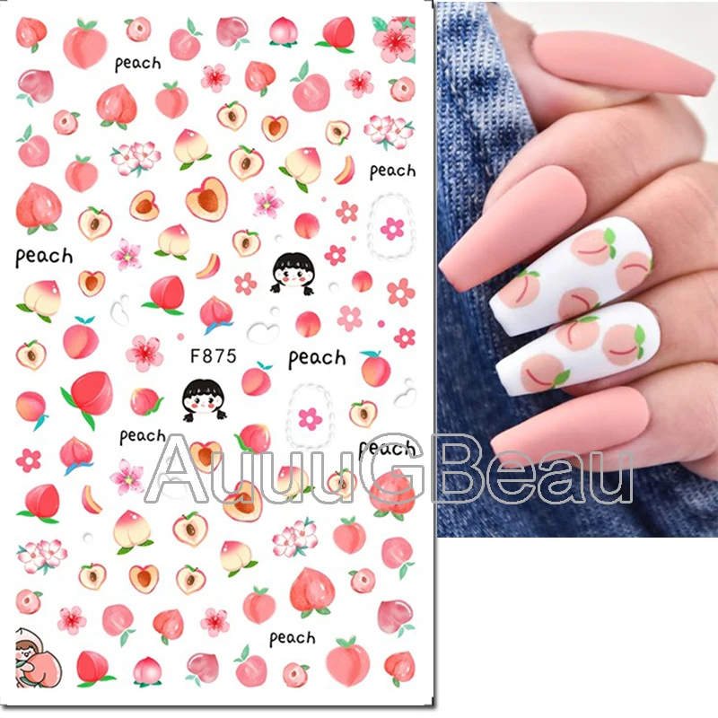 3d Nail Art adesivi cursori adesivi frutta estiva limoni foglie tropicali fiori decalcomanie decorazione per Manicure suggerimenti bellezza