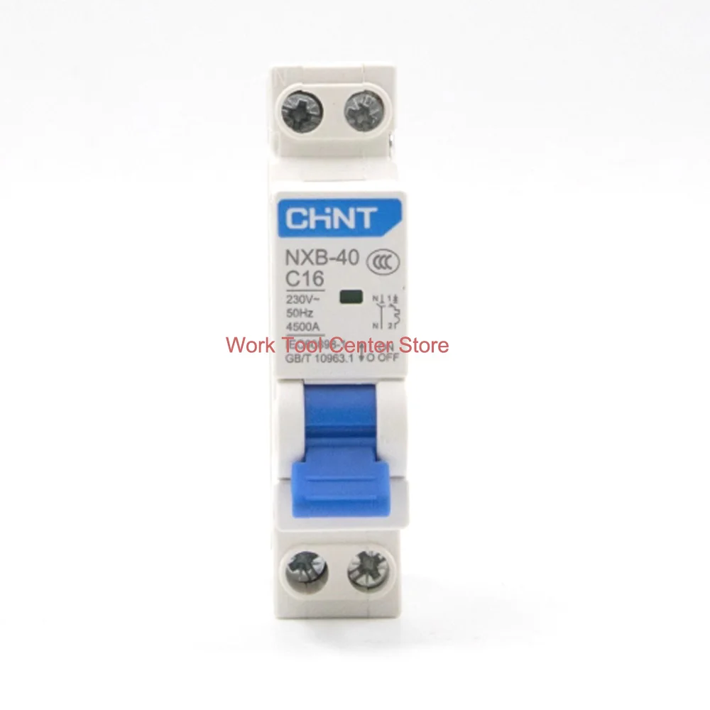 MCB AC230V Breaker NXB-40 NXBLE-40 C6A 10A 16A 20A 25A 32A 40A 1P+N Home Smart Switch Short Current Earth Leakage Protector CHNT