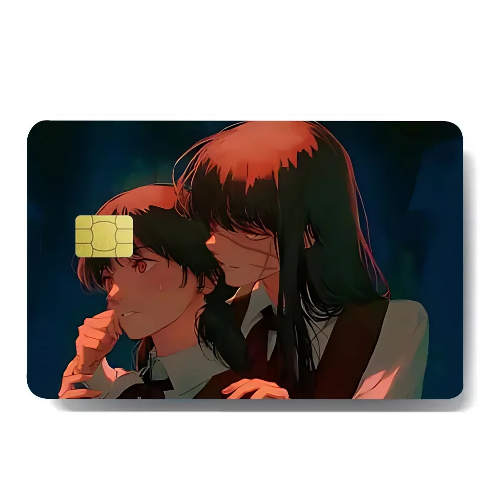 Chainsaw Demon Stickers For Debit Credit Card Anime Spend Or Save Funny Shell On Off Ultra Thin No Fade Sticker Skin Cover Film