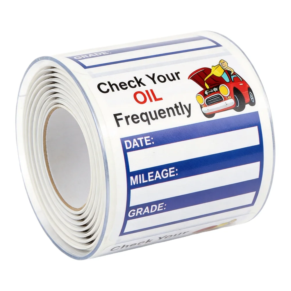 Reminder Label Stickers Car Maintenance Stickers Strong Backing Material Versatile For Fleets For Oil Change Tracking For Fleets