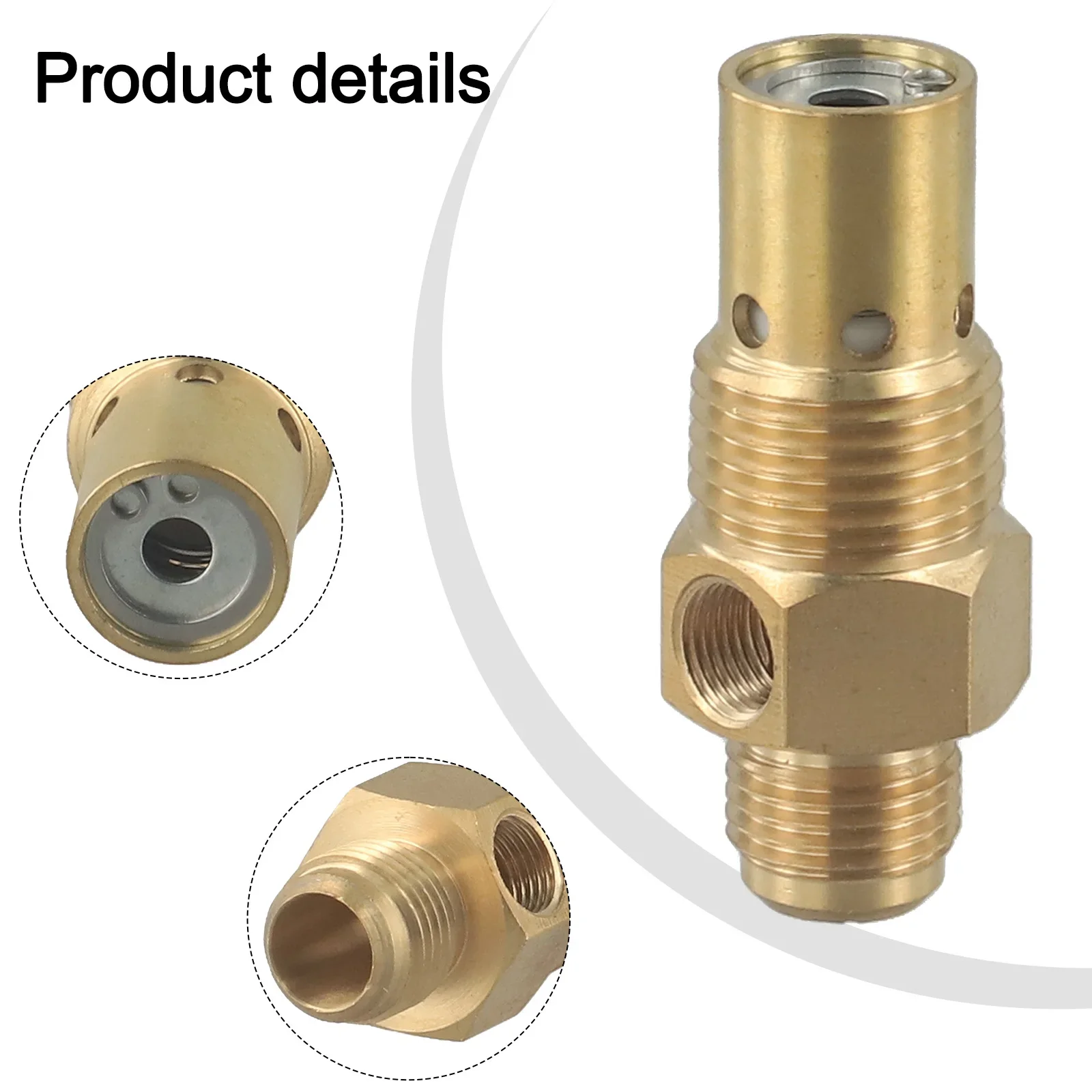 For Safety Maintenance 19*1.5MM 3 4-16 Male Threaded Valve Safety Valve Brass Material Easy Installation Automatic Shut Down