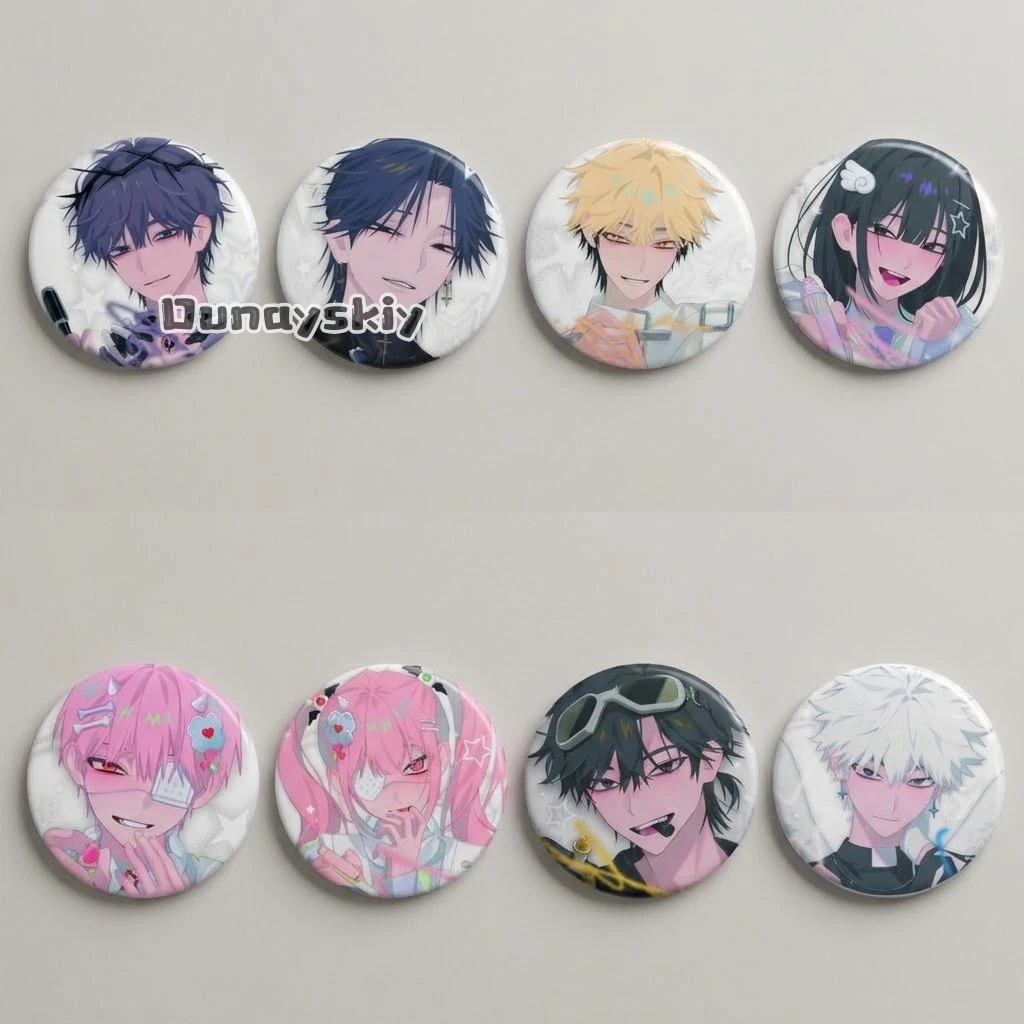 Link Click  ​​Charles ​​Lucas Siv Jae Lee ​​Xavier Felix Cartoon Style Badge Decoration Round Enamel Pins For Accessorys Cosplay