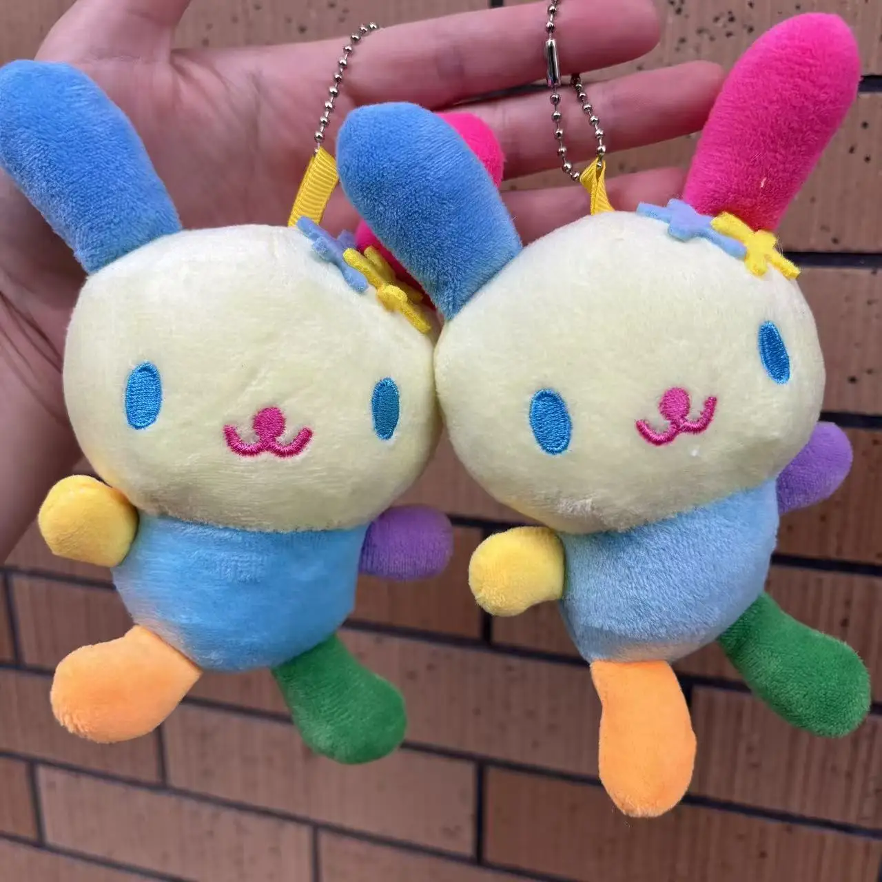 Japanese Cute Usahana 10cm Colorful Plush Toy Pendant Cartoon Doll Keychain Backpack Decoration Doll Toy Gift