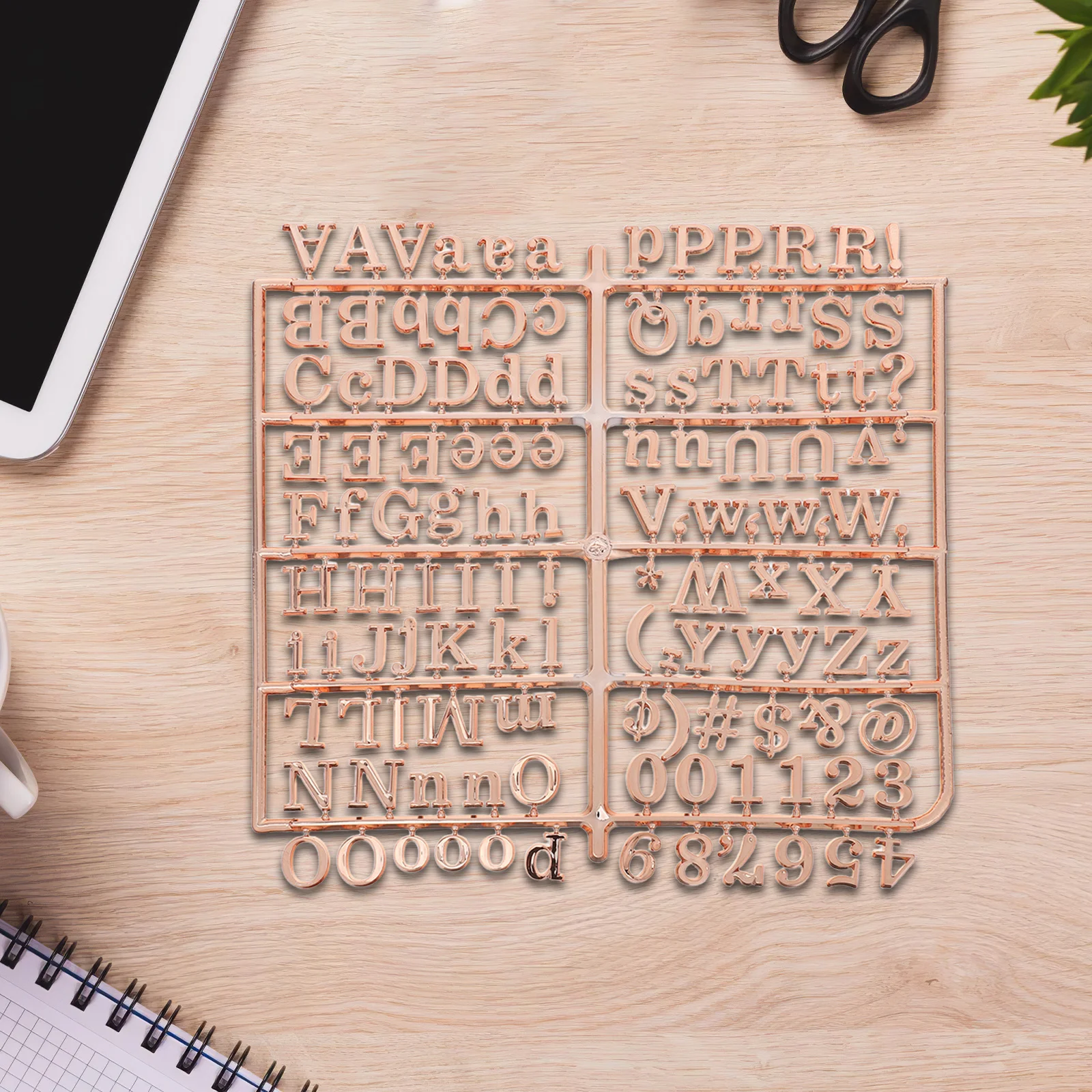 Felt Letter Board Letters Gold Plastic Message Board Sign Alphabet Numbers Symbols for Changeable School Office Notice Bulletin