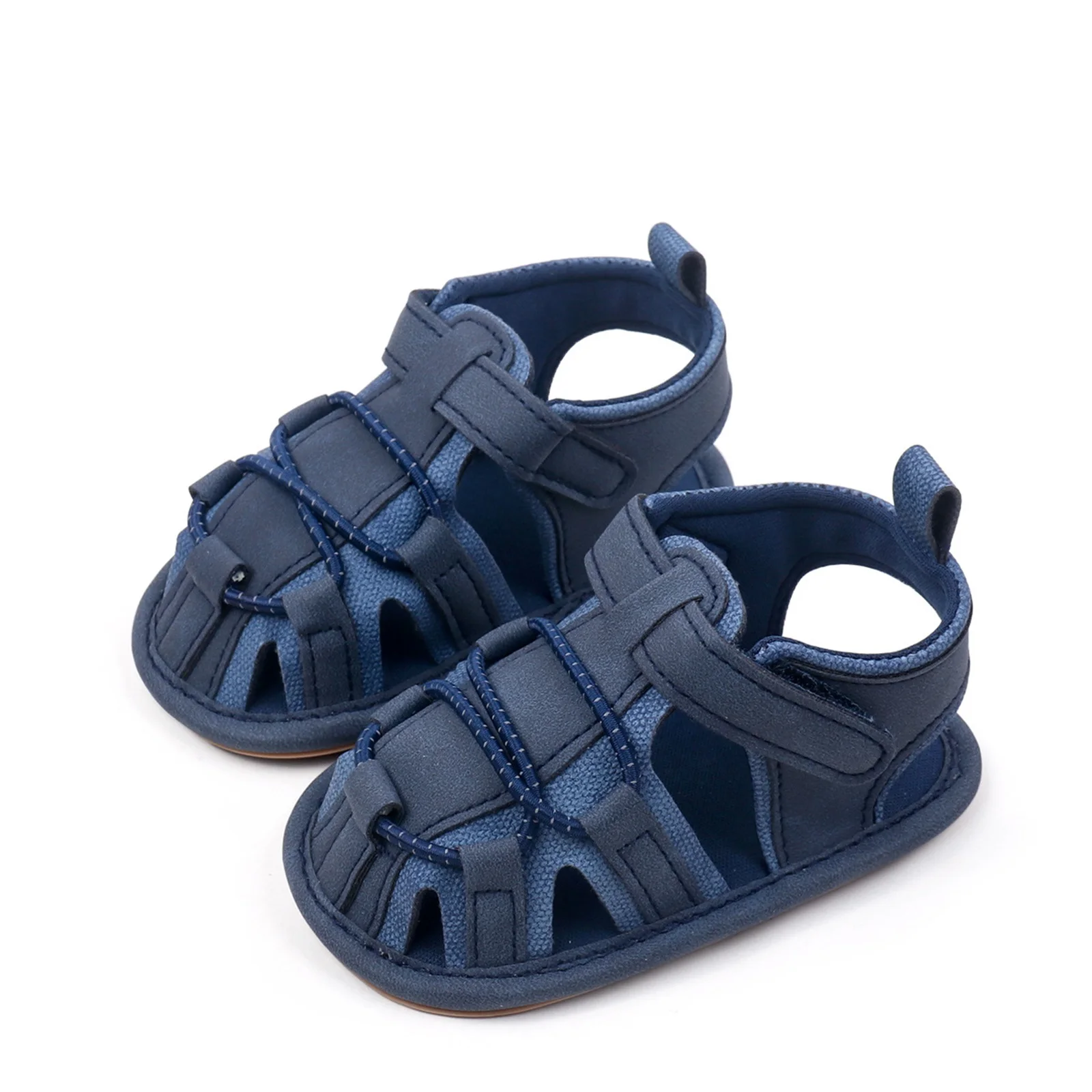 

Baby Boys Girls Summer Sandals Solid Color First Walking Shoes with Hook-Loop Closure Comfortable Toddler Shoes