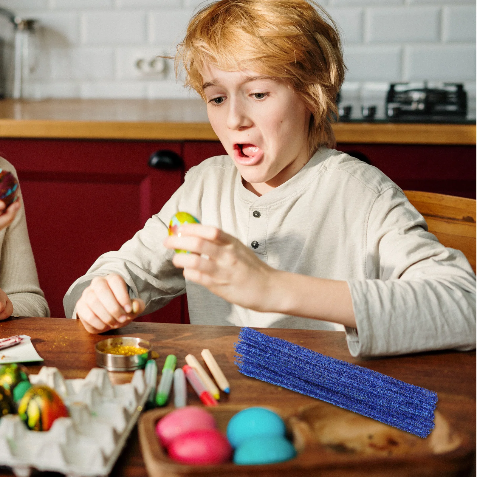 

100pcs Chenille Stems Craft Supplies for Christmas Tree Decorations Bendable Bar Material Creative Arts Cleaner