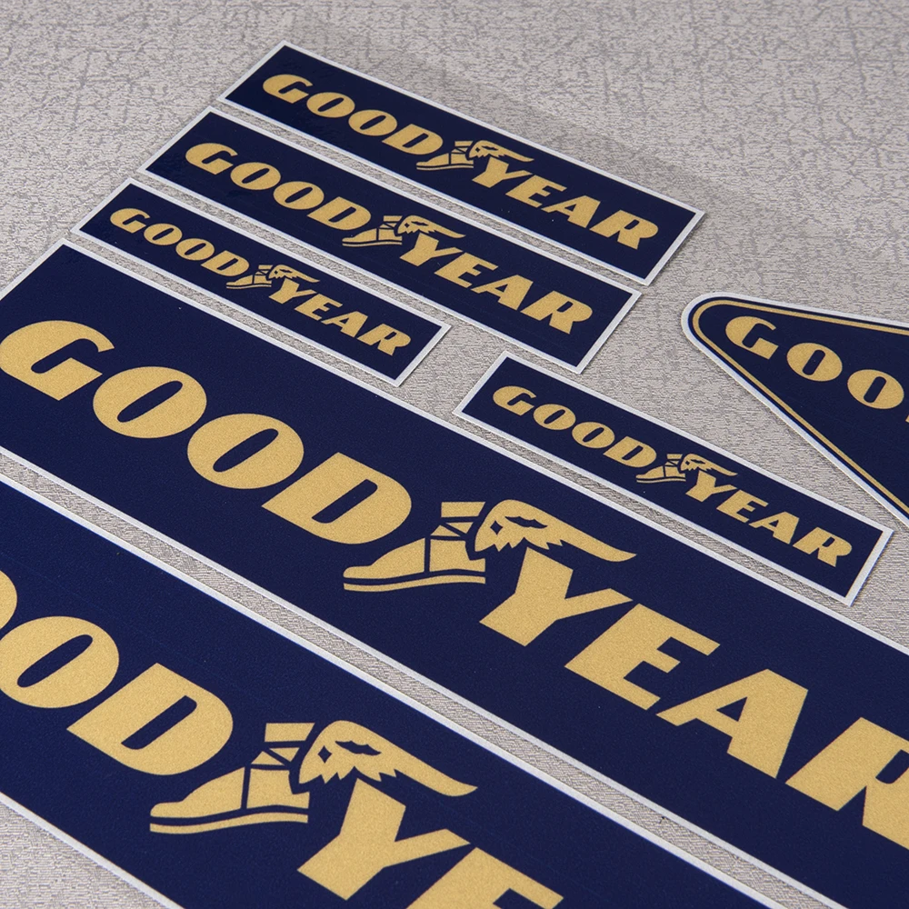 9-teiliges reflektierendes GOODYEAR-Reifen-Schild, Auto-Aufkleber, Motorrad-Aufkleber, Vinyl-Grafik-Set, selbstklebendes Kit, Motorrad-Autozubehör – Detail 7