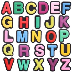 Single Sale 1PCS Kawaii Colorful 26 Alphabet Letter PVC Shoe Charms Slipper Accessories Sandals Shoes Decoration Holiday Present