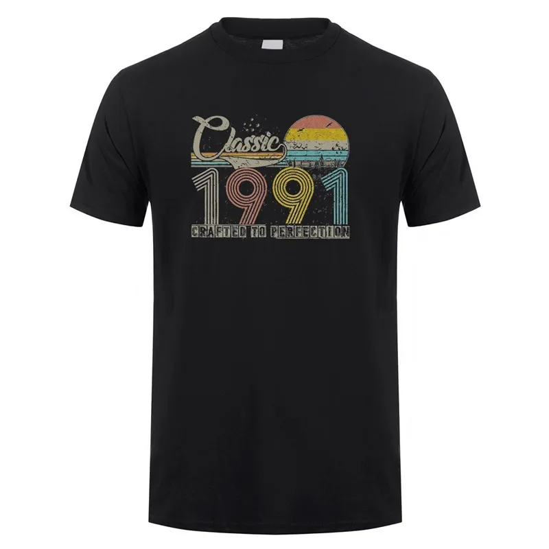 Vintage 1991 30 years old T shirt men unisex cotton cool design tops 40th birthday gift tee DY-003