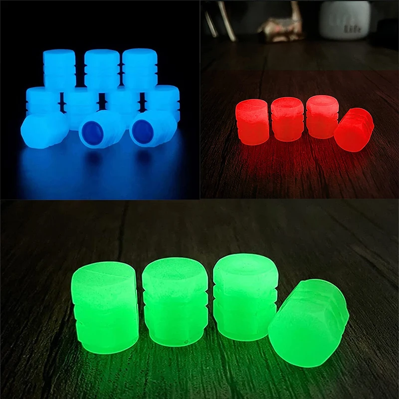 Universal Luminous Valve Caps Night Glowing Car Tyre Decor For Bicycle Valves Plugs Dacia Stepway Ford Mustang Accessories