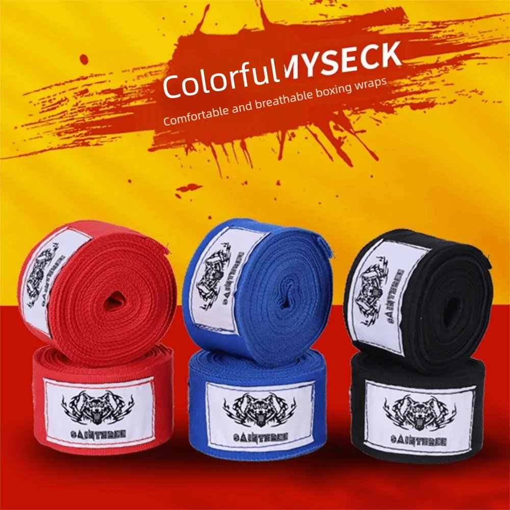 

2PCS 1.5/3/5m Boxing Hand Wraps Black Red Blue Breathable Boxing Wrist Strap Polyester Stretchable Boxing Hand Gloves