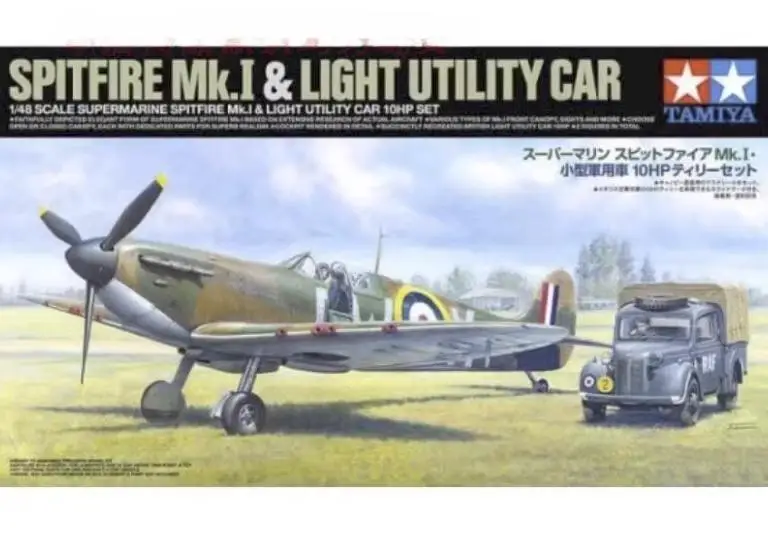 

Tamiya 25211 1/48 Scale SUPERMARINE SPITFIRE MK.I & LIGHTUTILITY CAR